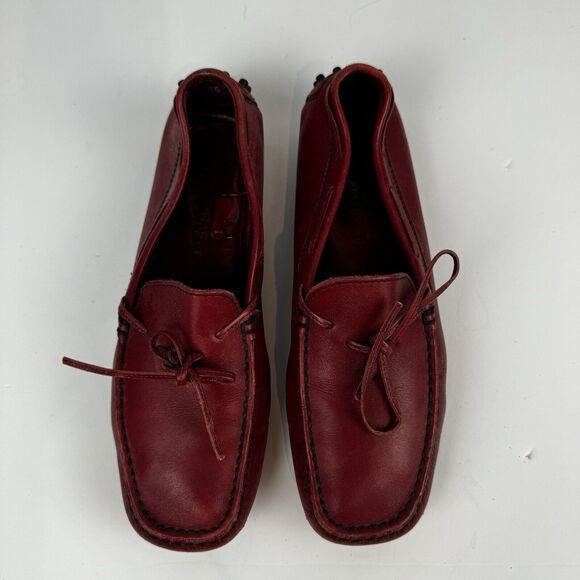Tod's Ferrari Red Leather Driving Moccasins Size 6 / EU 36 Made in Italy Classic - Picture 2 of 13
